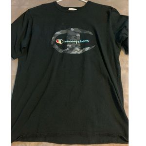 A black champion shirt